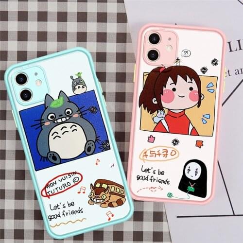 JAMULAR Cartoon Japan Anime Totoro Phone Case For iPhone 11 Pro XS MAX X XR SE20 8 7 6Plus Shockproof Silicone Cover Candy Coque