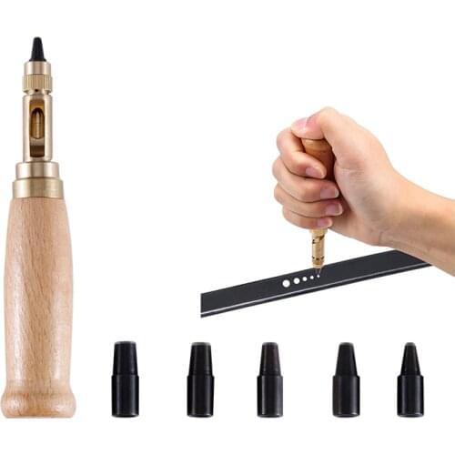 KAOBUY Automatic Belts Punch Replaceable Mute Rotary Punching Punchers Leather Tool Hole Punch Screw Drill Tip