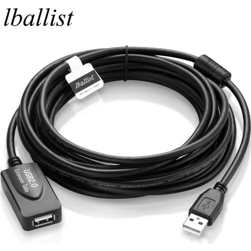 Lballist Active Booster USB 2.0 Extension Cable Built in IC USB 2.0 Type A Male to Female Dual Shielding(Foil+Braided) 5m 10m