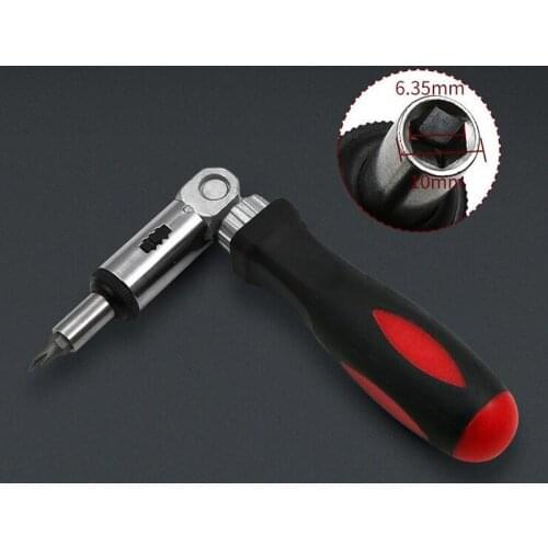 Multifunction 180 degrees ratchet screwdriver 1/4 Hex Interface Lock Disassemble T-type Foldable Furniture repair Screwdriver