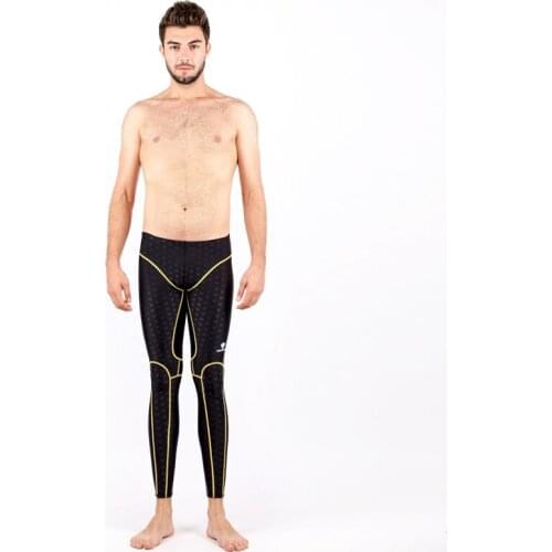 Men SharkSkin Water Repellent Professional Competitive Swimming Trousers Surfing SwimSuit Racing Bathing Swim Pants Rash Guard