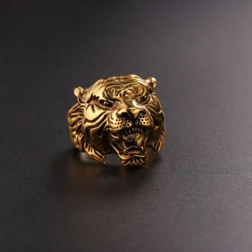 Tiger Ring mans titanium steel punk ring