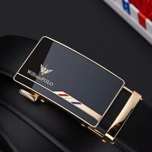 Belt mens leather luxury brand young people automatic buckle belt pure cowhide Korean version of the belt trend