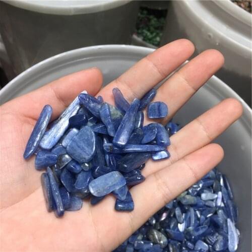 Natural Blue Kyanite Mineral Quartz Crystal Gravel Tumbled Reiki Healing Decoration Natural Quartz Crystals 50g