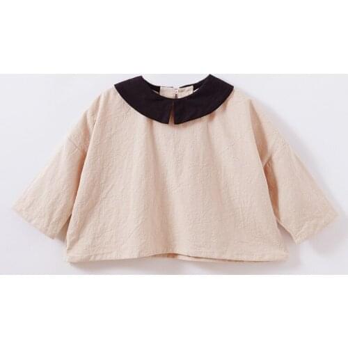 2019 Girls Clothes Cotton Long Sleeve Shirts Peter Pan Collar Baby Girls Princess Shirts Toddler Casual Tops Dot Blouse Clothing
