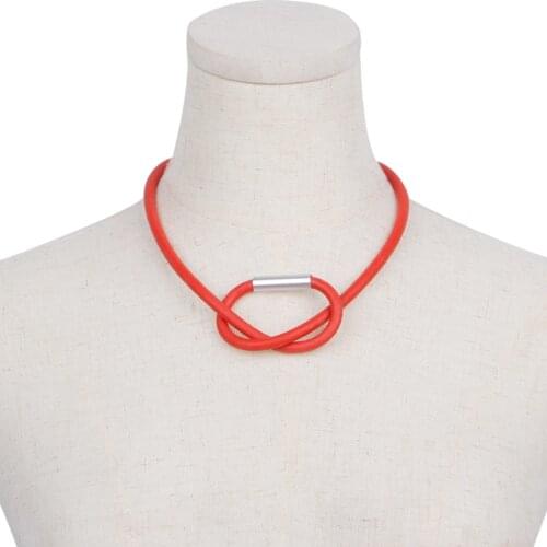 YD&YDBZ Multicolor New Pendant Necklace Women Handmade Jewelry Rubber Torque Long Clothes Chain Statement Necklace Accessories