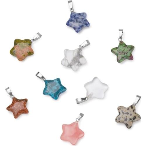 Pandahall 50pcs Pendants Star Charms for Bracelet Necklace Chain Jewelry Making DIY Accessories 22-23x20-24x5-7mm