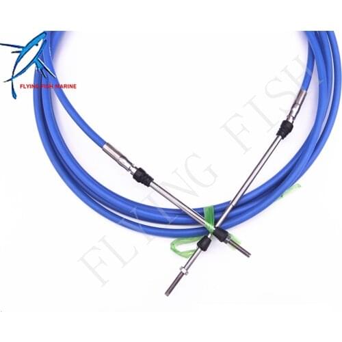 ABA-CABLE-18-GY Outboard Engine Remote Control Throttle Shift Cable 18ft for Yamaha Boat Motor Steering System 5.486m Blue