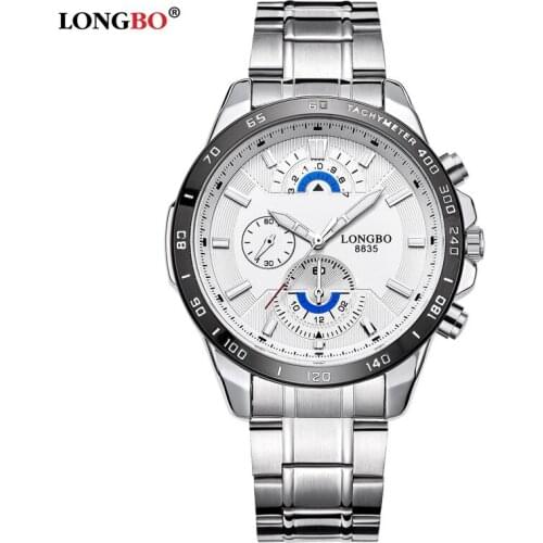 Relogio masculino LONGBO Luxury Brand Full Stainless Steel Analog Display men Quartz Watch male Business Watch 8835