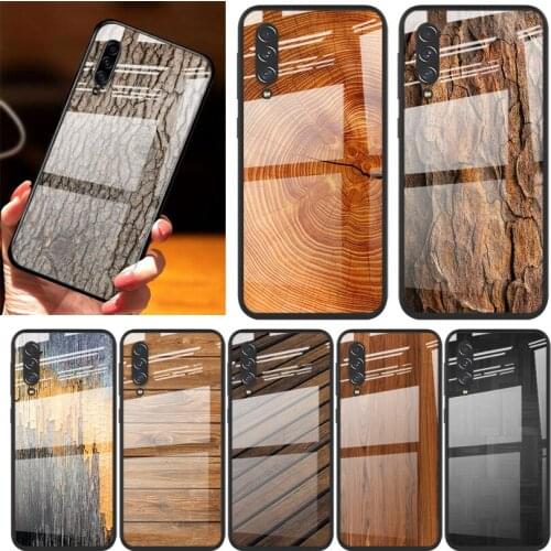 Texture Wood For Samsung Note 20 10 9 8 Ultra Lite Plus 5G A70 A50 A40 A30 A20 A10 Tempered Glass Phone Case