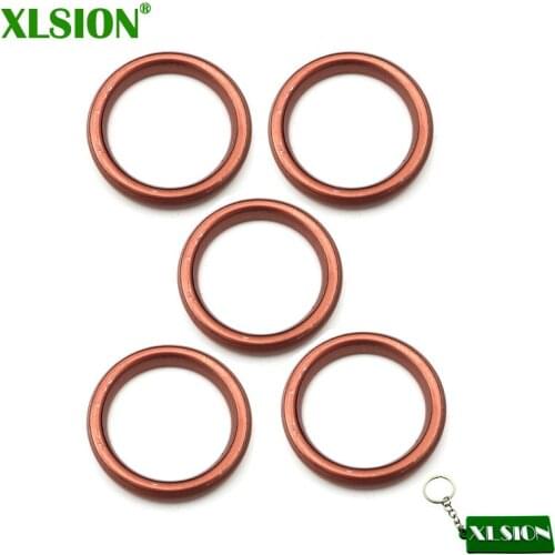 XLSION 5x Motorcycle Exhaust Pipe Gasket For 150cc 200cc 250cc Pit Dirt Motor Bike Motocross ATV Quad 4 Wheeler