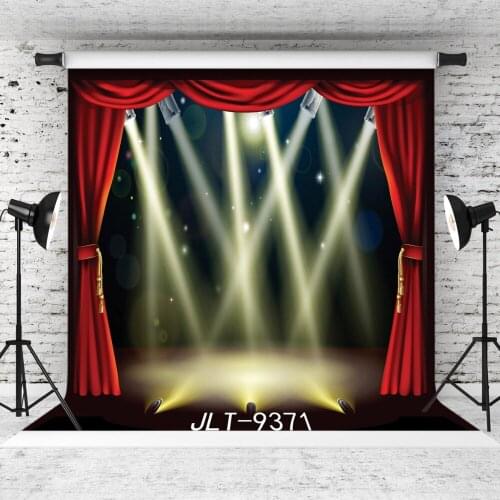Red Curtain Spotlight Vinyl Photographic Background Customized For Portrait Children Baby Backdrops Photo Booth Studio Photocall
