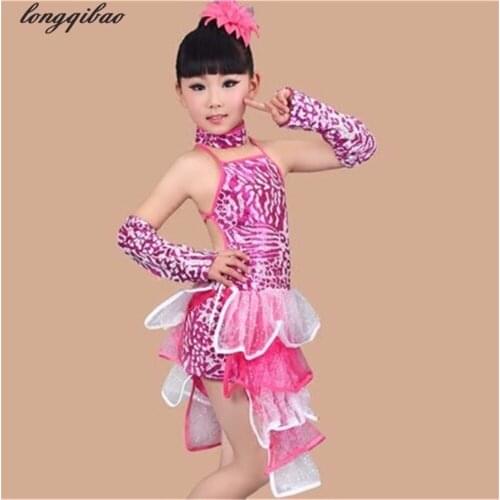 Girls new Latin dance skirt dance practice competition test performance sequined clothing TB7495