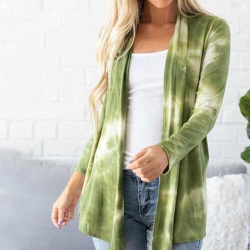 Woman jacket Fashion Women Autumn Long Sleeve Open Front Cardigan Tie Dye Thin Jacket Coat jacket women coat женская куртка 2020