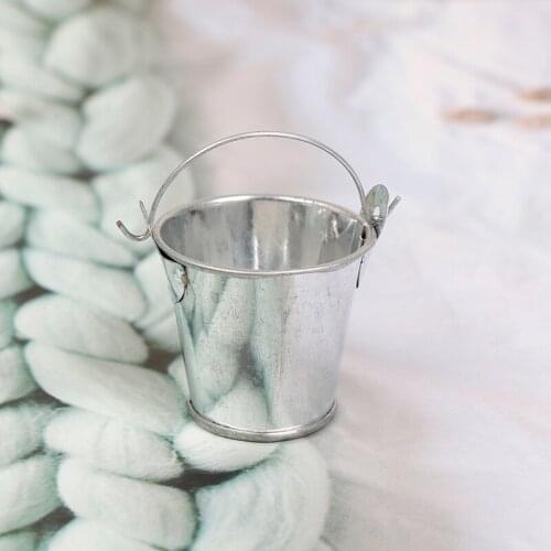 1Pc Mini 1/10 Scale Accessories Metal Pail Bucket For Climbing Car TRX-4 Metal Fitting Decoration