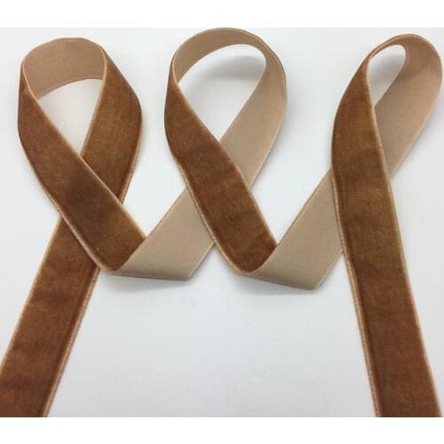 3 yards/lot 3/4"(20mm)Wide Brown Velvet Ribbon Headband Clips Bow Wedding Decoration