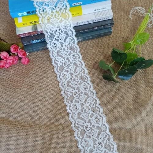 S1457 width 7.5 cm Nylon Spandex stretch Narrow lace trimmings elastic band for sewing wedding dress