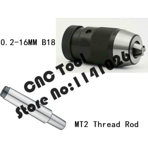 Automatic Locking Drill Chuck 0.2-16mm B18 and Thread Taper shank thread link lever MT2 3-16, machine center, drilling machine