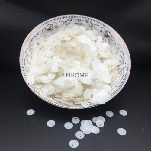 50g/lot 6mm Flat Round Sequins With Side Hole For Crafts Matte White