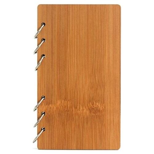 Wooden Loose Leaf Blank Refillable Handmade Ledger Diary Chinese Garden Style Leaf-loose Notebook for students Adults