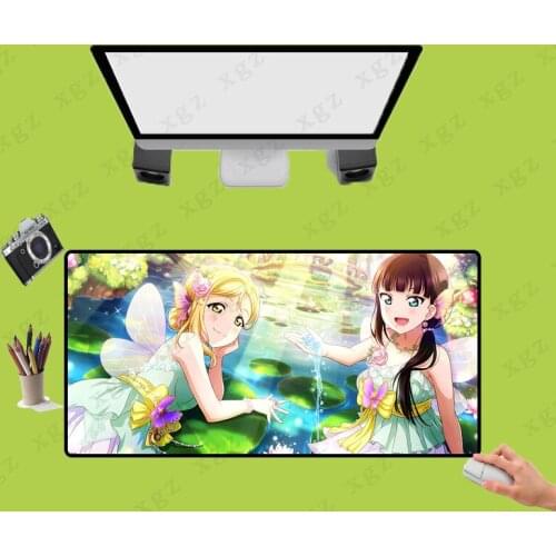 XGZ Cute Girl Speed Locking Edge Large Rubber Mouse Pad Waterproof Game Desk Mousepad Keyboard Mat for CSGO Dota LOL