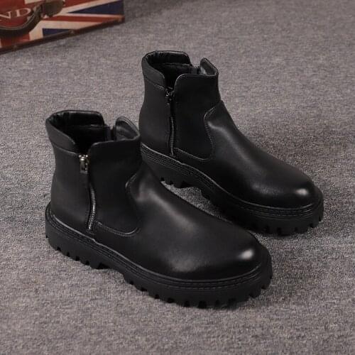 Brand designer men fashion chelsea boots handsome black platform shoes genuine leather boot street style cowboy botas masculinas