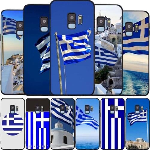 Greece greek national black Soft phone Case For Samsung S20 S10 S9 S8 S7 edge Plus Lite Note 8 9 10 A6 A7 A8 A9 2018 Cover
