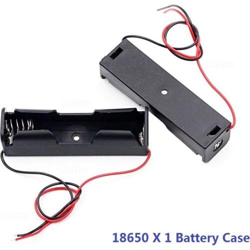 Black 1x 18650 3.7V Battery Storage Box Case 1 Slot Way DIY Mobile Lithium Batteries Power Bank Holder Container With Wire Leads