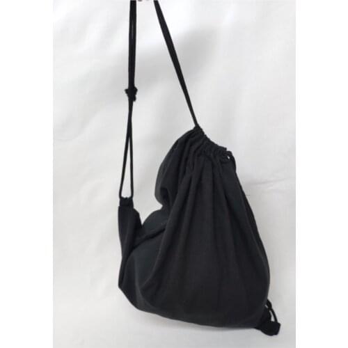 Cloth Bag Black Mouth Drawstring Backpack, Natural Cotton Material, Easy To Carry, Comfortable, Wide, hiking, Sports, travel
