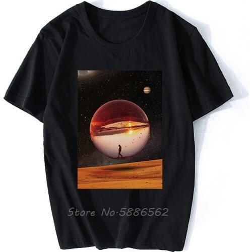 Universe And Life From The Perspective On Mars T Shirt Men Summer New White Casual Homme Short Cool Geek Tshirt Unisex Gift