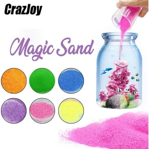 50g Not Wet Magic Sand For Kids Art Toys Kit Non Wet Color Moving Sand Bottle Set Slime Educational Funny Toy For Children Gifts