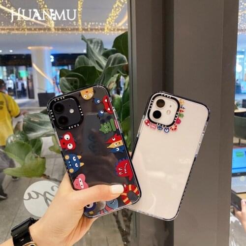 Monster Cartoon Cute Transparent Soft Phone Case for iPhone 7/8 Plus X/Xs XR Xsmax 11 Promax 12 12pro mini Phone Accessories
