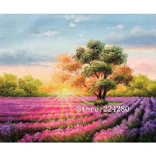 Lavender garden Needlework Cross stitch 14CT Unprinted Embroidery kits Arts Cross-Stitching,DIY Handmade Home Decor
