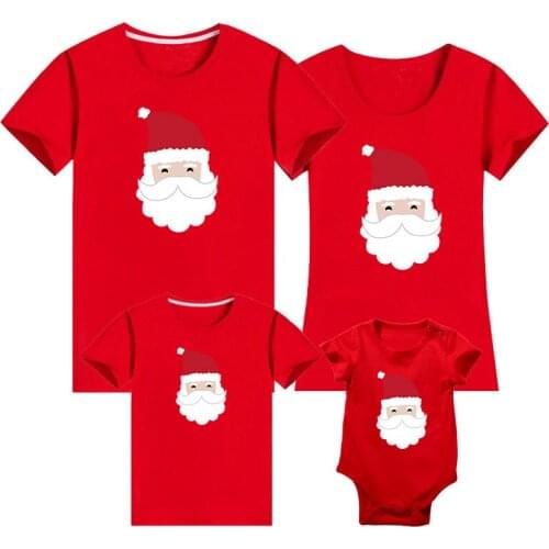 New Family Look Mommy and Me Clothes Matching Christmas Printing Clothes Family Clothing Mother Daughter Son Father Kids T-shirt