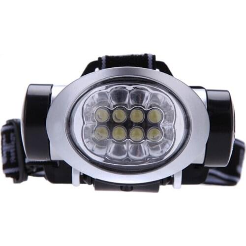 Wholesale fishing headlamp 8 LEDs Miner led head light Headlamps Mining Adjustable Fishing Camping Light led head light