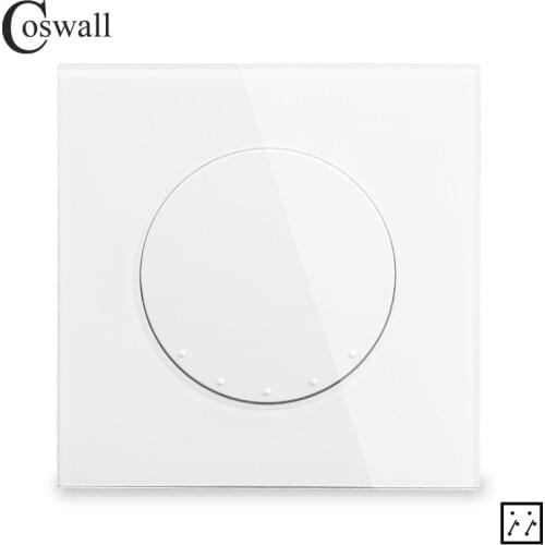 Coswall Glass Panel 1 Gang 3 Way Crossover Cross Intermediate On / Off Wall Light Switch Switched R11 Series Black White Grey