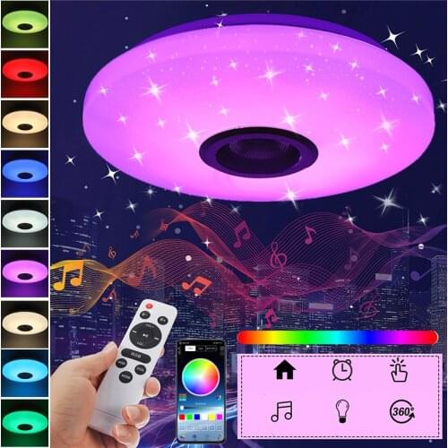 60W RGB Dimmable Music Ceiling lamp Remote&APP control Ceiling Lights AC180-265V for home bluetooth speaker lightingFixture