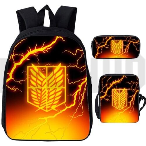 3D Print Attack on Titan Book Bag Attack on Titan Season 4 Backpack Knapsack Schoolbags Pen Case Travel Anime Bag Pack Mochila