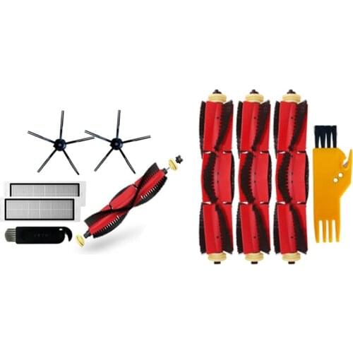 Detachable Main Roller Brush + Cleaning Brush for Xiaomi S4 S5 S6 Max S50 S60 E35 E25 & Detachable Main Brush