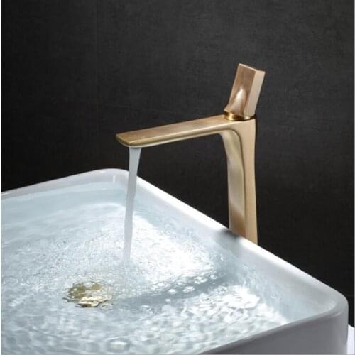 Basin Faucet Bathroom single lever Faucet Hot and Cold Brass Toilet Sink Faucet Water Crane Mixer brush gold sink faucet