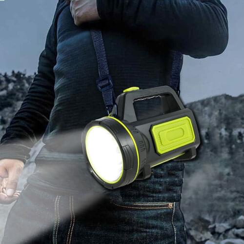 LED Super Bright Camping Lantern Spotlight USB Rechargeable COB Flashlight Lantern Built in Battery for Emergency Power Bank