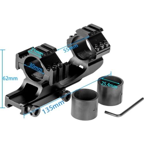 Tactical Heavy Duty Cantilever Scope Sight Mount 30mm Dual Ring 25.4mm Rail Fit For Rifle Flat Top Airsoft Gun