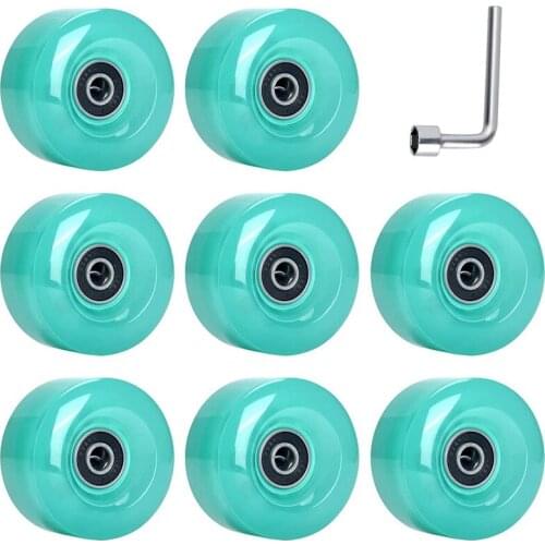 Top!-8Pcs 58mmx32mm,82A Outdoor/Indoor Quad Roller Skate Wheels,PU Wheels Replacements Double-Row Roller Skating Accessories