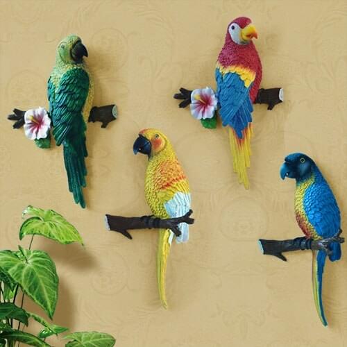 Parrot Wall Decoration Creative Home Decoration Living Room Background Wall Decoration Bird Wall Hanging Wall Decoration