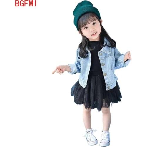 Spring Autumn Children clothing Collar Coat Jaqueta Jeans Infantil Cute Toddler Baby Boys Girls Denim Jacket Kids Clothes