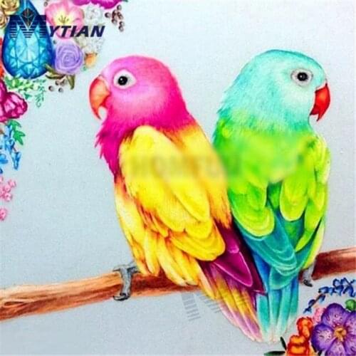 Bright Colorful Parrots 5d Diamond Painting Mosaic Rhinestones Embroidery Kits Home Decor Full Square Round Drills Cross Stitch