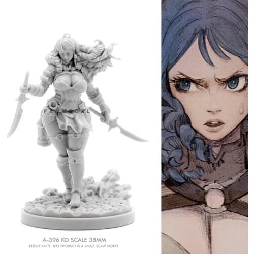 38mm Resin model kits DIY figure Beauty Soldier self-assembled A-396