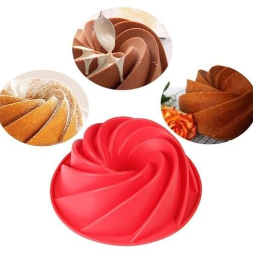 3D Big Swirl Shape Silicone Butter Cake Mould Kitchen Baking Form Tools for Cake Bakery Baking Dish Bakeware Mold Cake Pan Tray