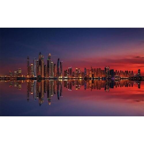 5D diamond embroidery Large size Dubai Marina sunset city night scenery diamond cross stitch rhinestone painting picture kit