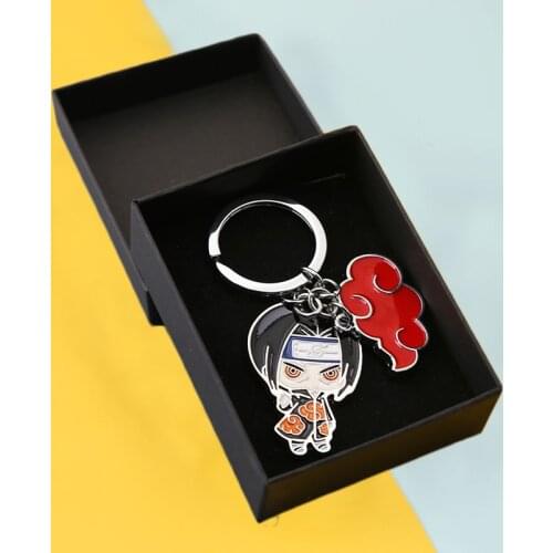 Anime Keychain Akatsuki hat Key Ring Car Bags Key Holder Red Cloud Pendant Chaveiro Anime Jewelry Souvenir Gift For Fans